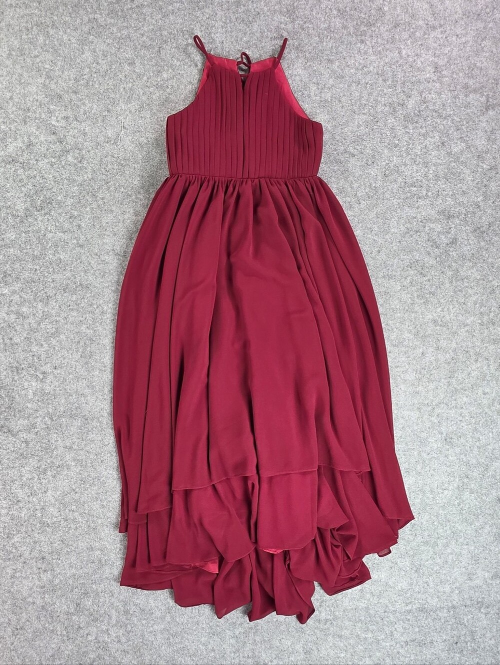 Girls Duntery Formal Occasion Wine Red Maxi Dress Sz 8/10